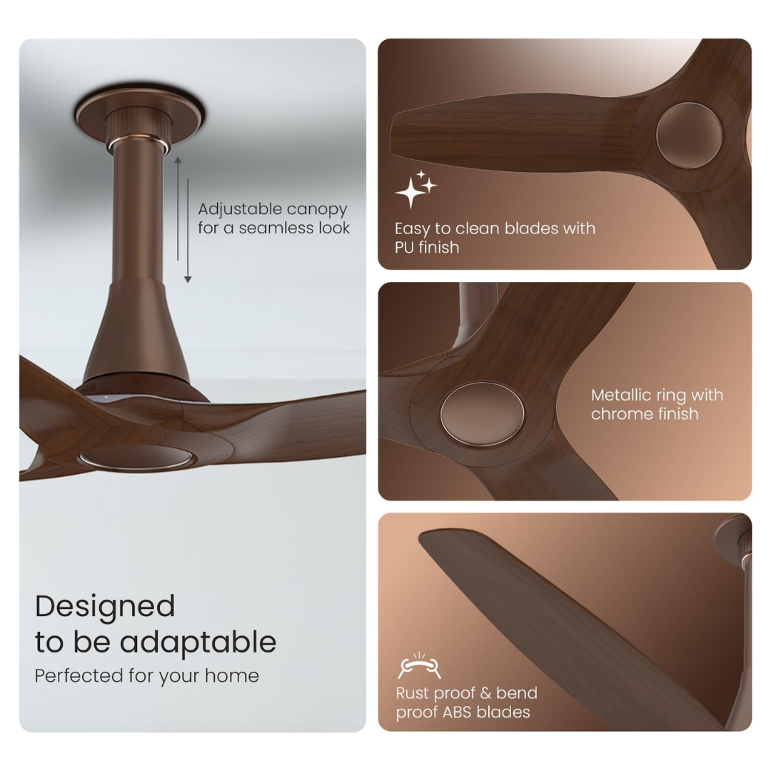 ORIENT Aeroquiet 48" Ceiling Fan NEU BLDC Truffle Wood