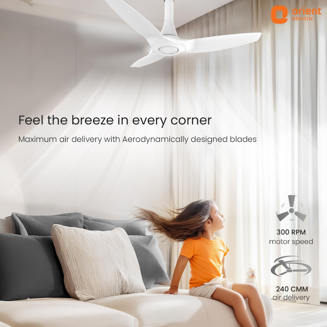 ORIENT Aeroquiet 48" Ceiling Fan White NEU