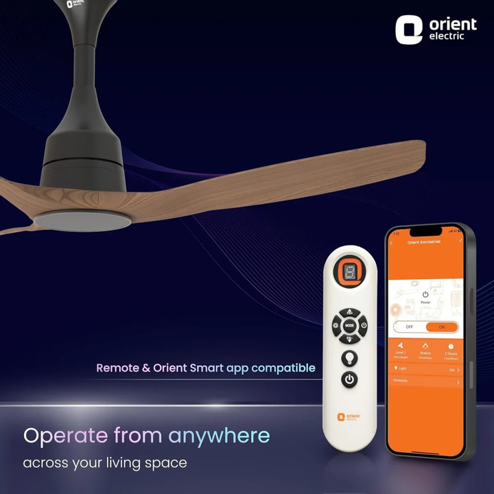 ORIENT Aerosense 48" Ceiling Fan Honey Maple Wood (No Underlight)