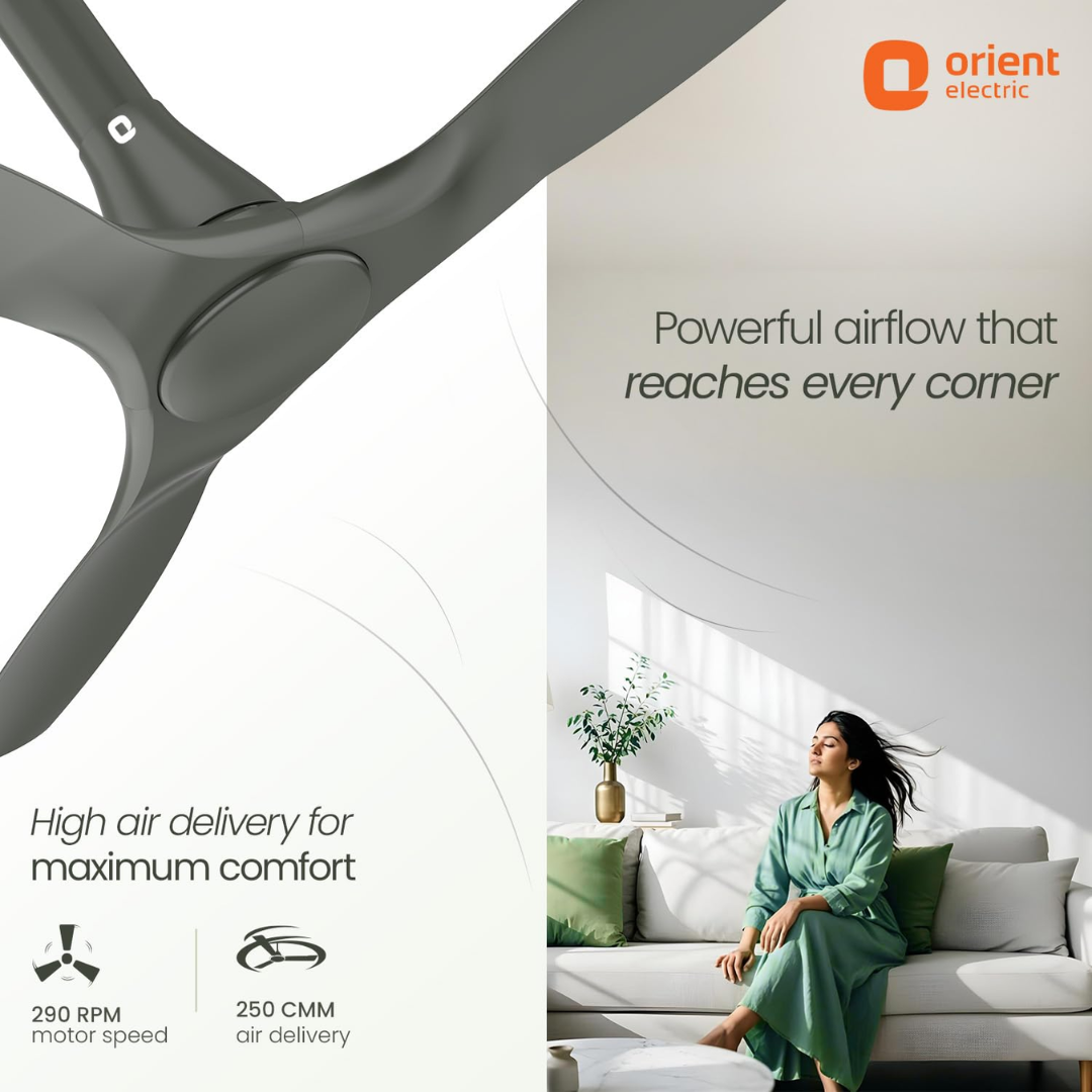 ORIENT Aerosleek 48" Ceiling Fan Matt Black