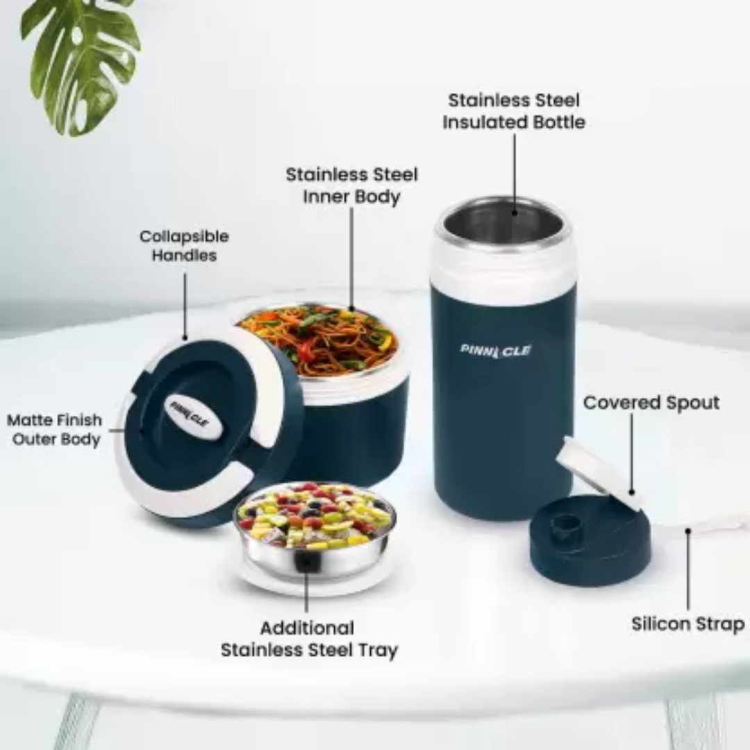 Pinnacle 600ml Lunch Box-400ml Thermo Bottle Combo