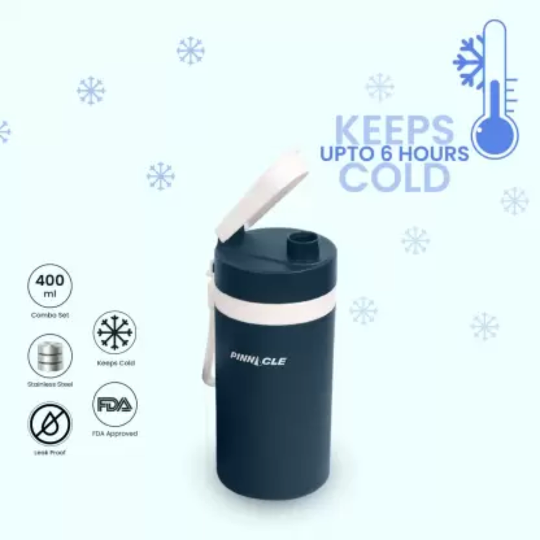 Pinnacle 600ml Lunch Box-400ml Thermo Bottle Combo-Leak Proof PX-1104