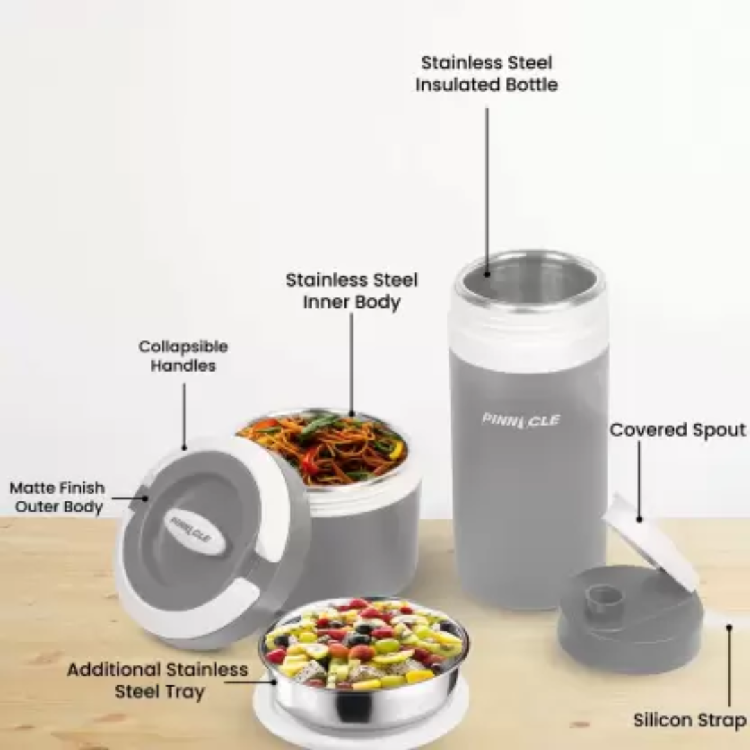 Pinnacle 600ml Lunch Box-400ml Thermo Bottle Combo