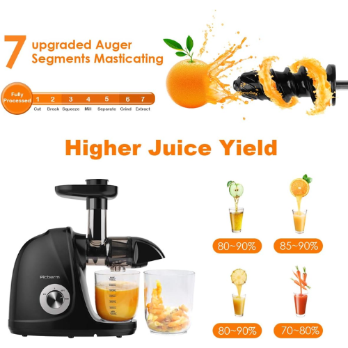 Picberm Slow Masticating Cold Press Juice Extractor