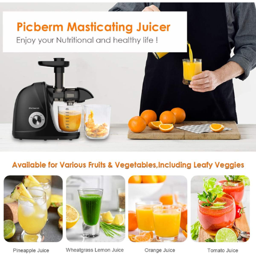 Picberm Slow Masticating Cold Press Juice Extractor