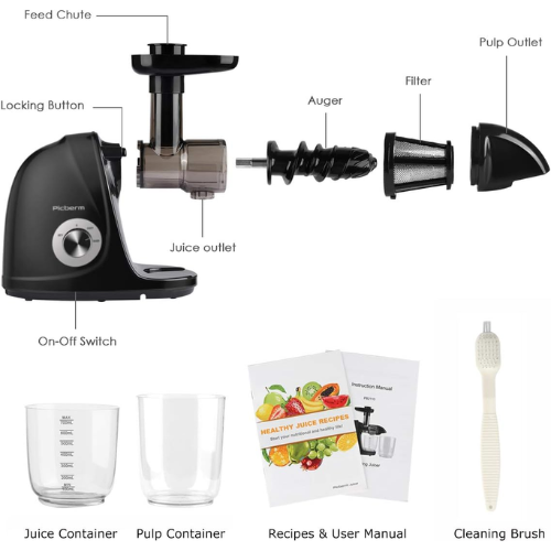 Picberm Slow Masticating Cold Press Juice Extractor