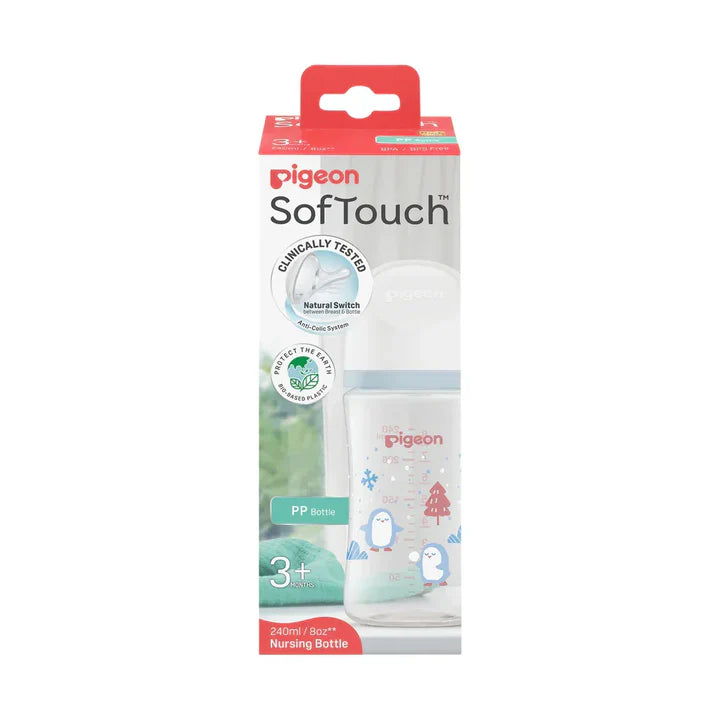 Pigeon SofTouch Nursing Bottle PP 240ml Winter Age- 3 Months