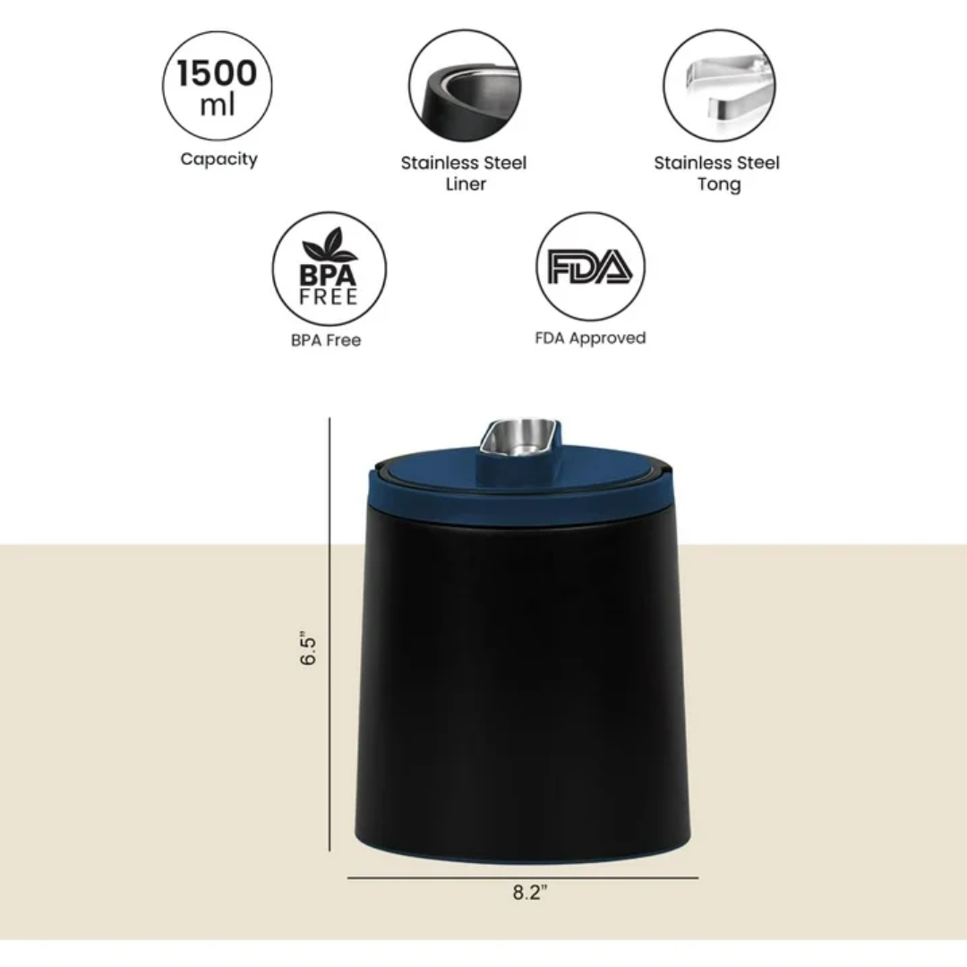 Pinnacle Polar Ice Bucket with Lid & Tong (1.5 L) - Blue Lagoon Color