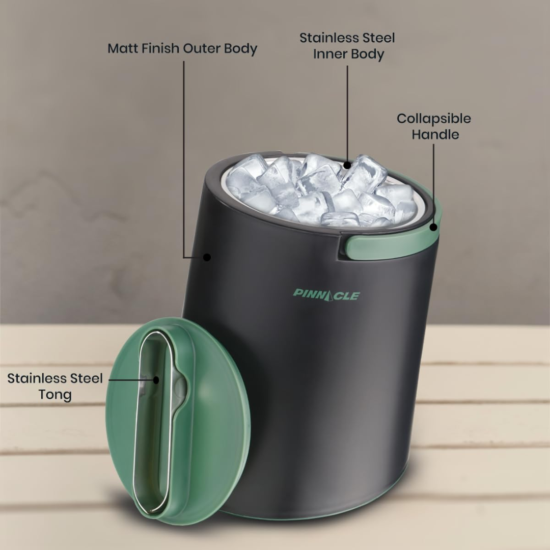 Pinnacle Polar Ice Bucket with Lid & Tong (1.5 L) - Mojito Color
