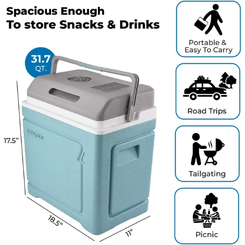 Pinnacle Foam Hard Thermo Electric Cooler and Warmer 30 Litres