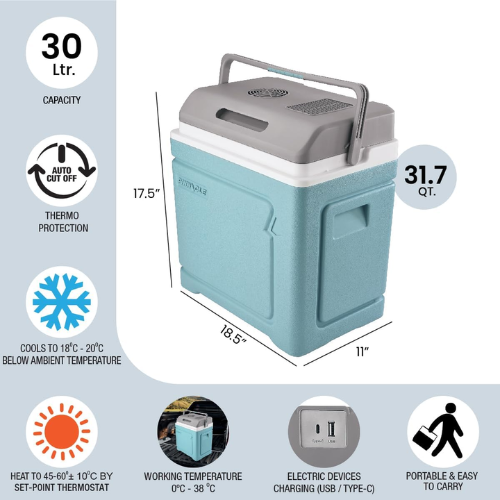 Pinnacle Foam Hard Thermo Electric Cooler and Warmer 30 Litres