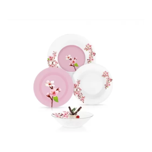 Luminarc Rose Garden 46-Piece Dinner Set - Red Rhino