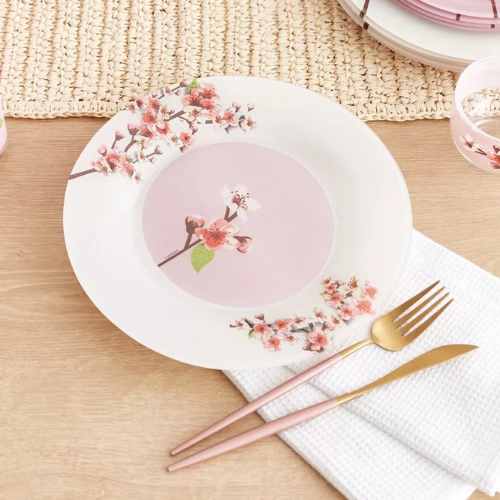 Luminarc Rose Garden 46-Piece Dinner Set - Red Rhino
