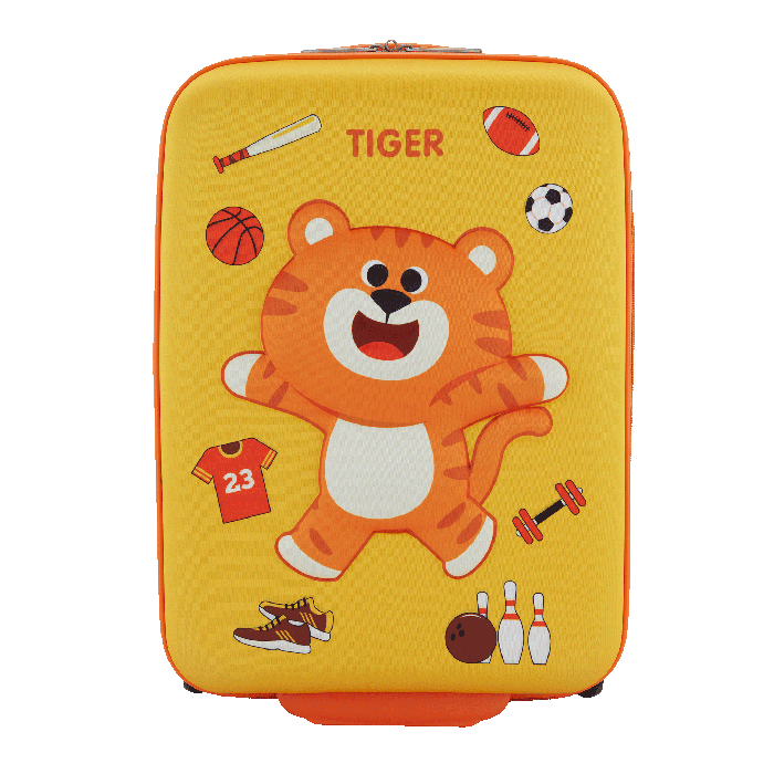 American Tourister Kiztopia Tiger Kids Upright Suitcase — Orange / Brown
