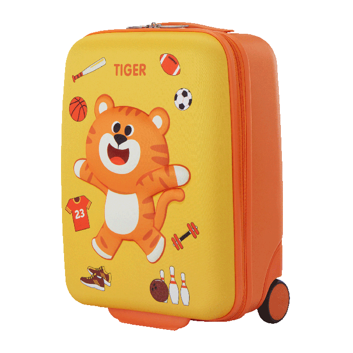 American Tourister Kiztopia Tiger Kids Upright Suitcase — Orange / Brown