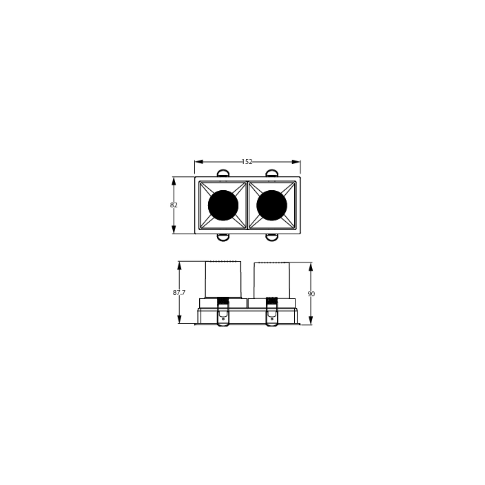 Philips RS350 G2 Deep Recessed Spotlight Square L75 2×11W NW 4000K 36D | Buy in Kenya | Red Rhino