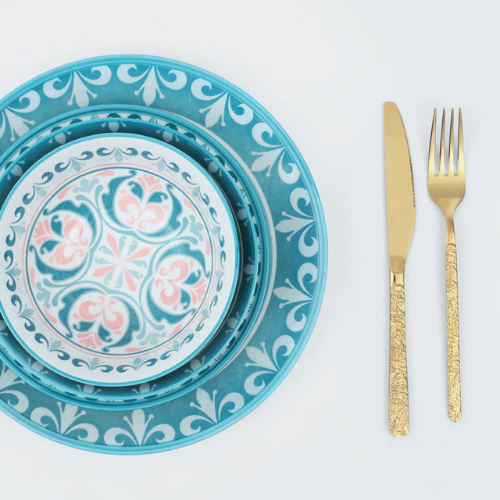 Mexican Floral 24 Piece Luxury Dinner Set - Red Rhino