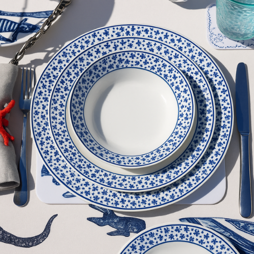Azure Bloom - 18 piece Collection Dinner Set - Red Rhino