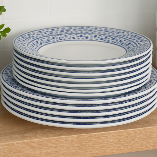 Azure Bloom - 18 piece Collection Dinner Set - Red Rhino