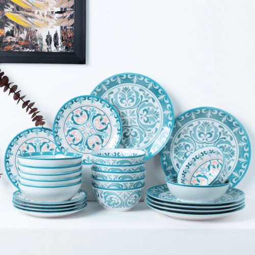 Mexican Floral 24 Piece Luxury Dinner Set - Red Rhino