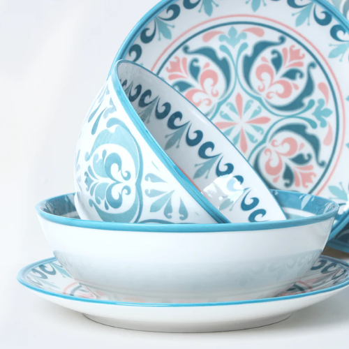 Mexican Floral 24 Piece Luxury Dinner Set - Red Rhino