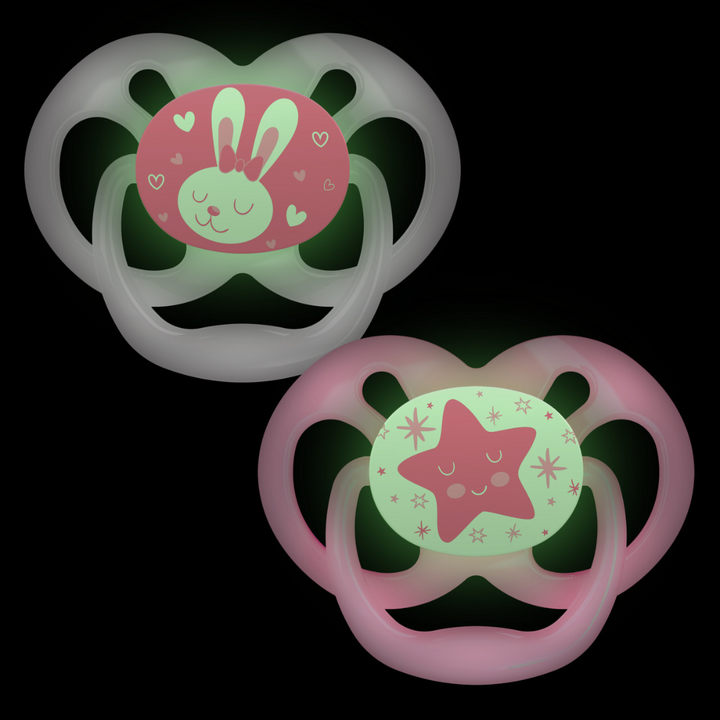 Dr. Brown's Advantage Glow in the Dark Soother 6-18 Month - Pink - Red Rhino