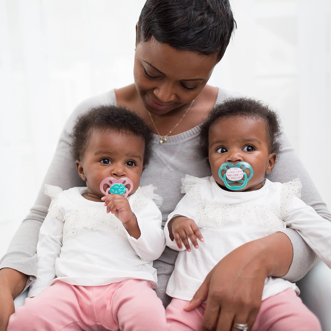 Dr. Brown's Advantage Symmetrical Pacifier Soother 6-18 Month - Pink/Green PA2201-INTLX - Red Rhino