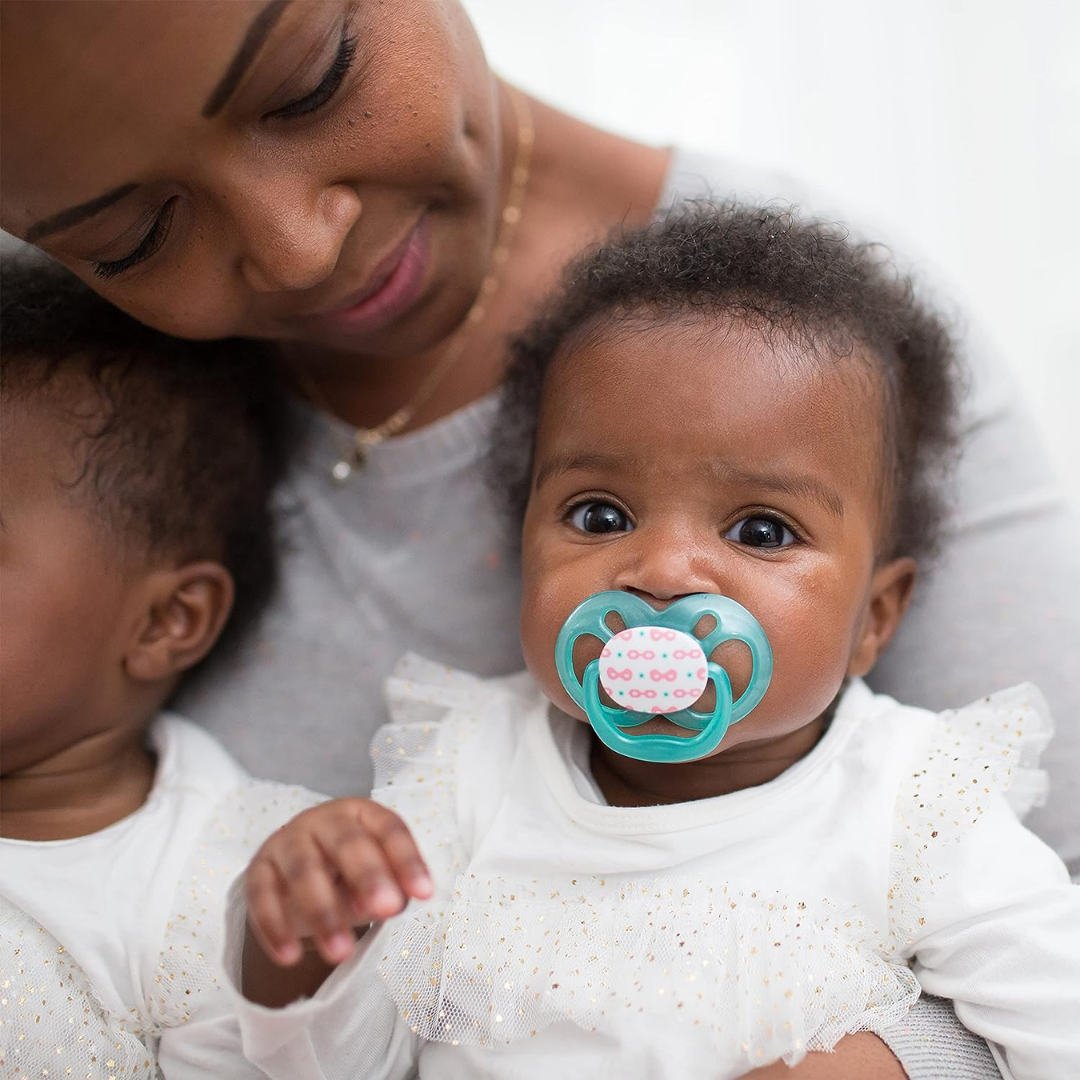 Dr. Brown's Advantage Symmetrical Pacifier Soother 6-18 Month - Pink/Green PA2201-INTLX - Red Rhino