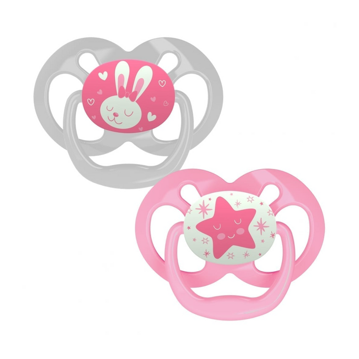Dr. Brown's Advantage Glow in the Dark Soother 6-18 Month - Pink - Red Rhino