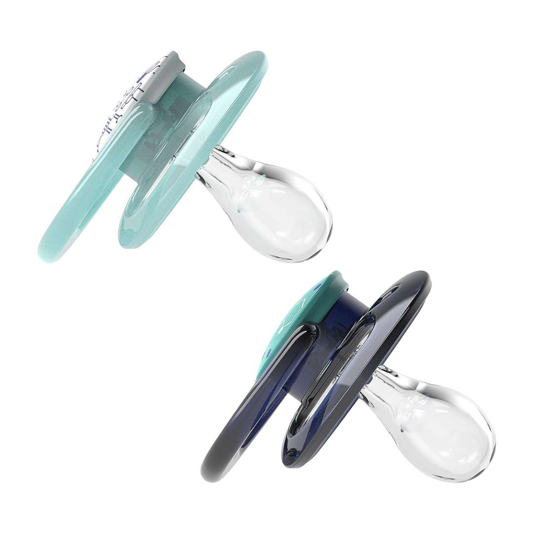 Dr. Brown's Advantage Symmetrical Pacifier Soother 6-18 Month -PA22002 Blue/Green- - Red Rhino
