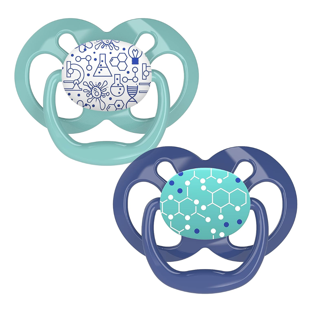 Dr. Brown's Advantage Symmetrical Pacifier Soother 6-18 Month -PA22002 Blue/Green- - Red Rhino