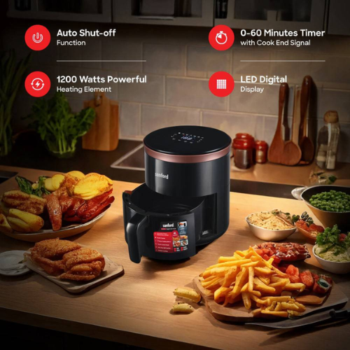 Sanford 4L digital air fryer SF2455AF, shared control-panel view