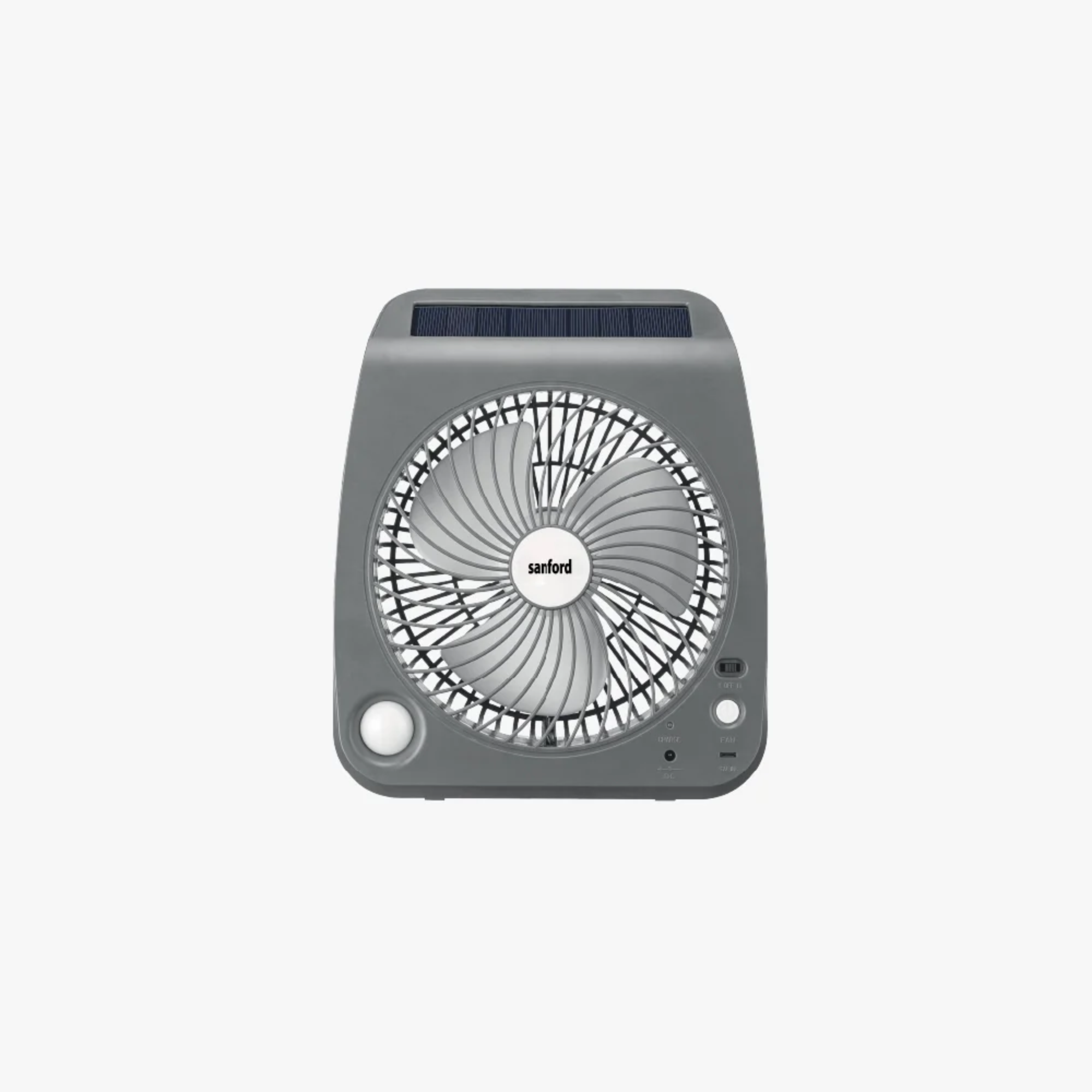 Sanford solar rechargeable fan SF6654RTF, side view