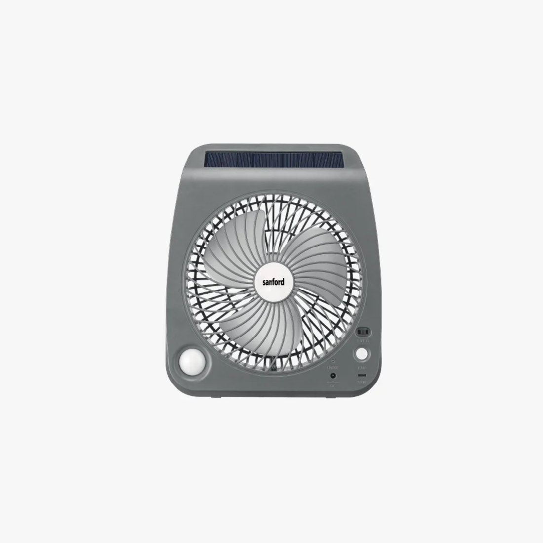 Sanford solar rechargeable fan SF6654RTF, side view