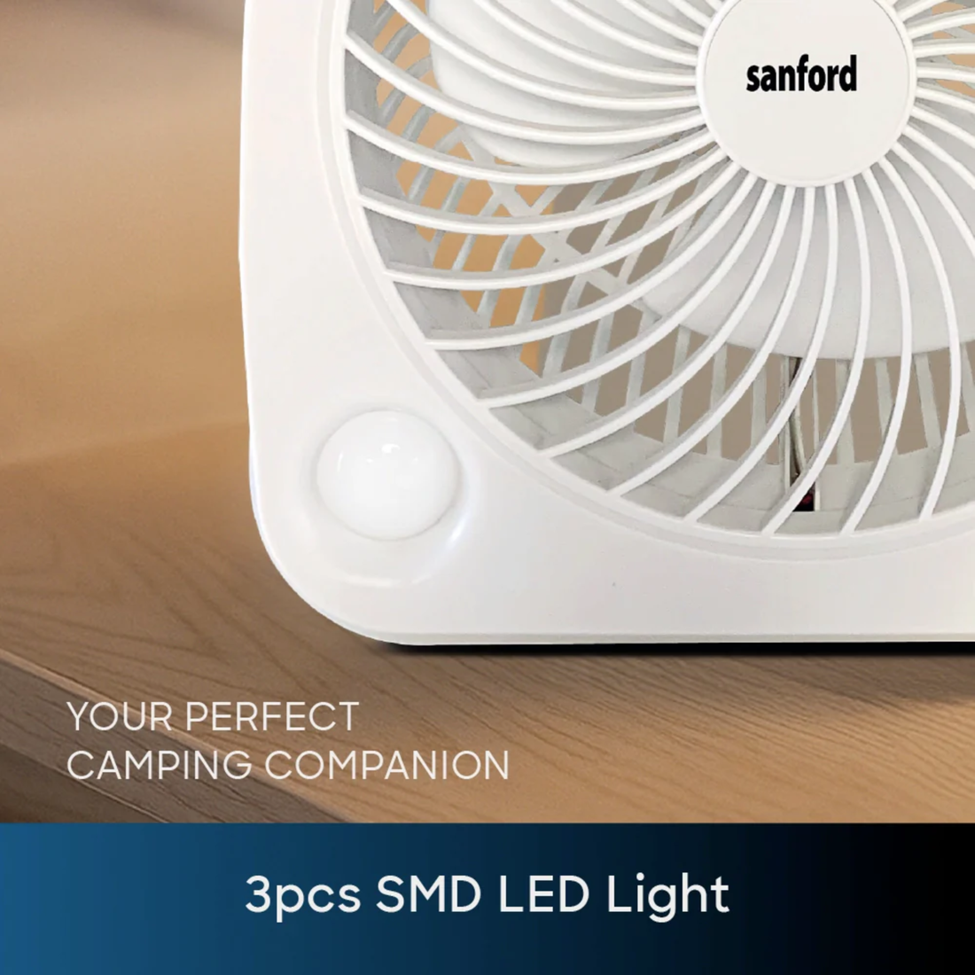 Sanford solar rechargeable fan SF6654RTF, solar-panel view