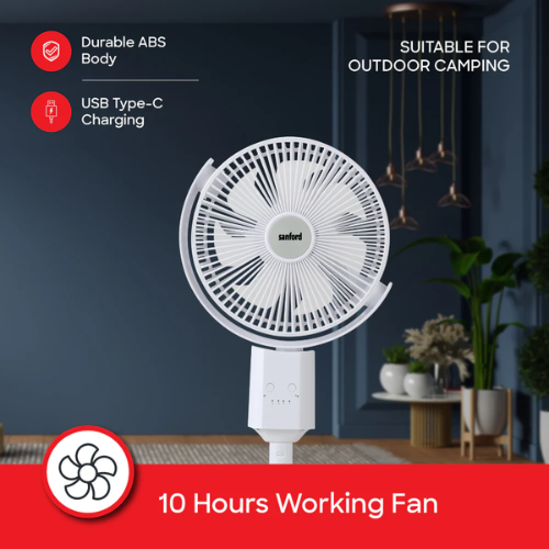 Sanford Rechargeable Oscillating Fan 10 inch SF6659RSFN