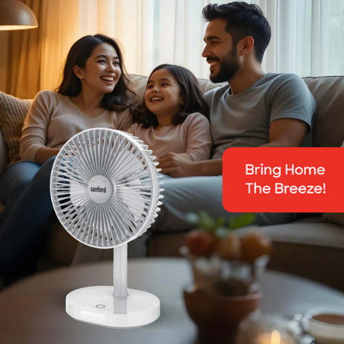 Sanford Portable USB Rechargeable Fan with LED Light SF6667MFN