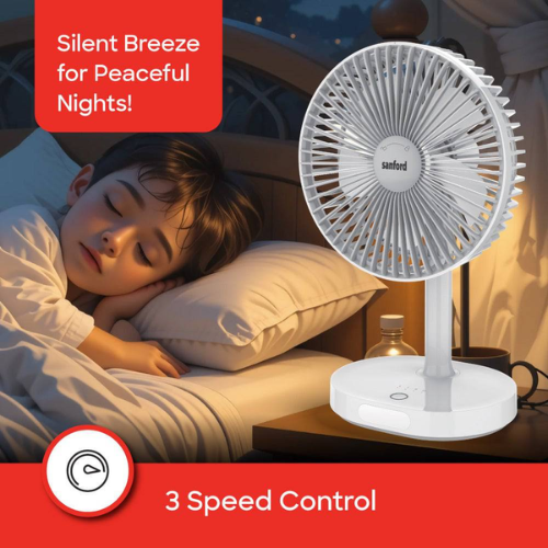 Sanford Portable USB Rechargeable Fan with LED Light SF6667MFN