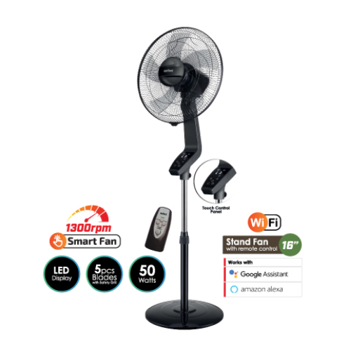 Sanford 16-inch Wi-Fi smart stand fan SF905SFN, front view