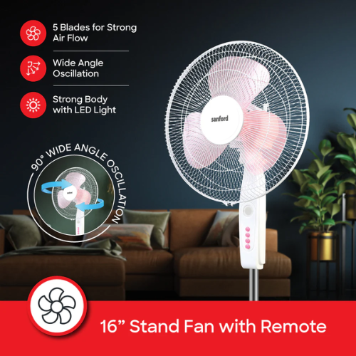 Sanford stand fan SF907SFN, LED-light view