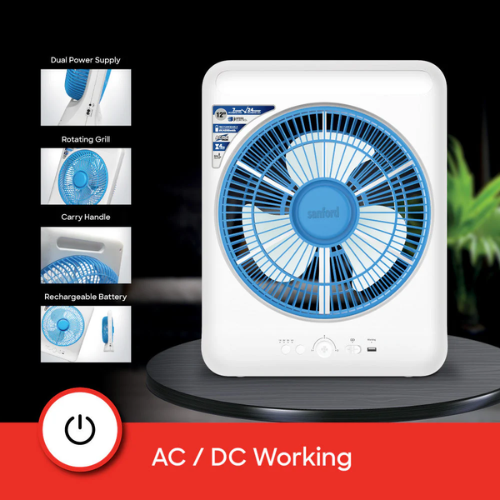 Sanford 12" Rechargeable Box Fan with LED Light SF919BFN | Buy in Kenya | Red Rhino