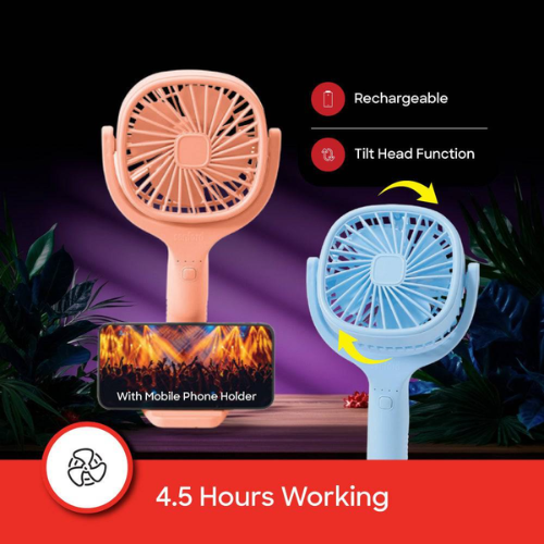 Sanford Rechargeable Hand Fan Combo with Mobile Holder PINK SF936HFN