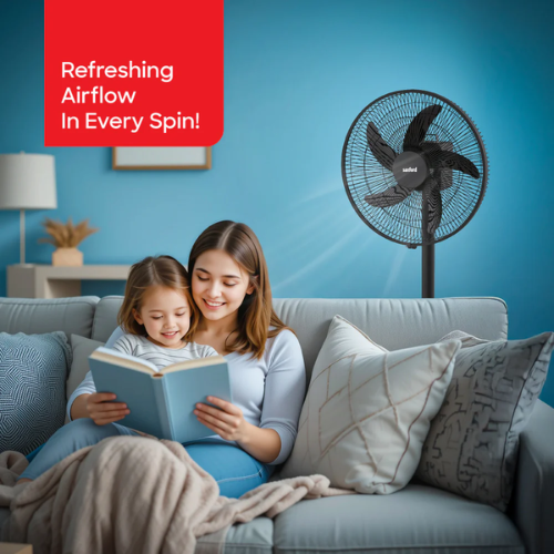 Sanford rechargeable stand fan SF965RTF, side view