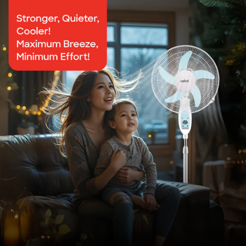 Sanford solar rechargeable stand fan SF974RSFN, control detail