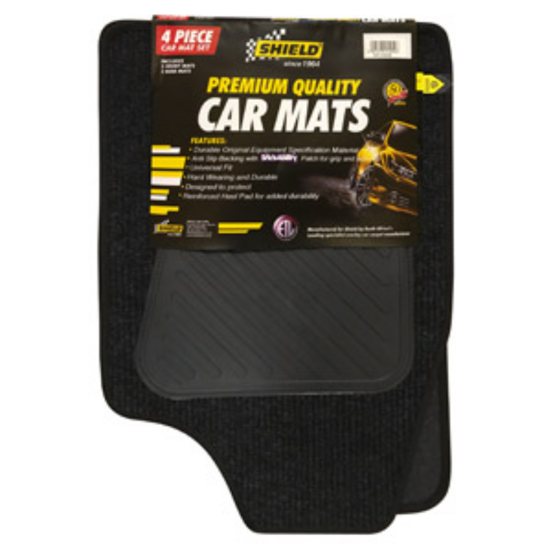 Shield Universal Standard Coal Ribbed Mat with Vinyl Heelpad and Black Binding