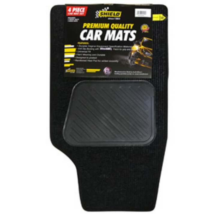 Shield Universal 4×4 Ribbed Coal Mats With Heelpads and Black Binding