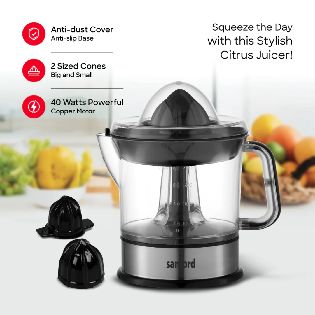 Sanford 0.7L Citrus Juicer with Dual Cones Pulp Filter & Two-Way Twist SF5559CJ