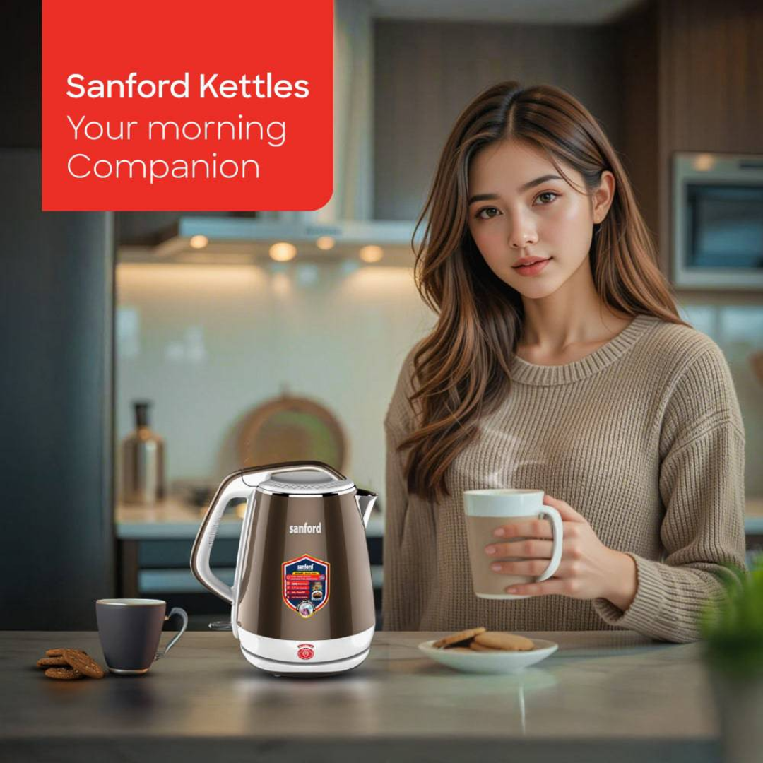 Sanford 1.7L Electric Kettle with 1500W Power and Double Shell Structure SF3364EK | Buy in Kenya | Red Rhino