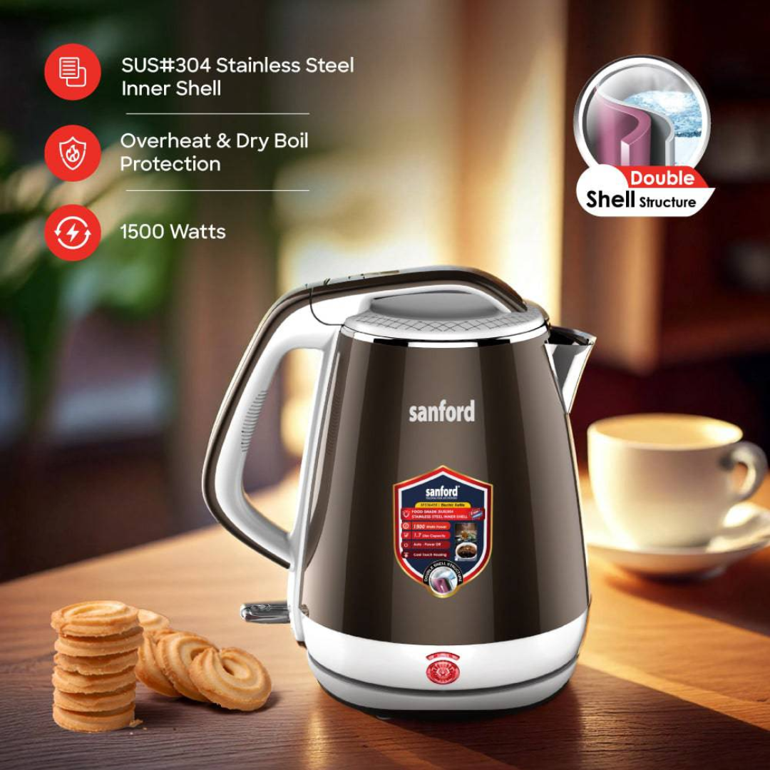 Sanford 1.7L Electric Kettle with 1500W Power and Double Shell Structure SF3364EK | Buy in Kenya | Red Rhino