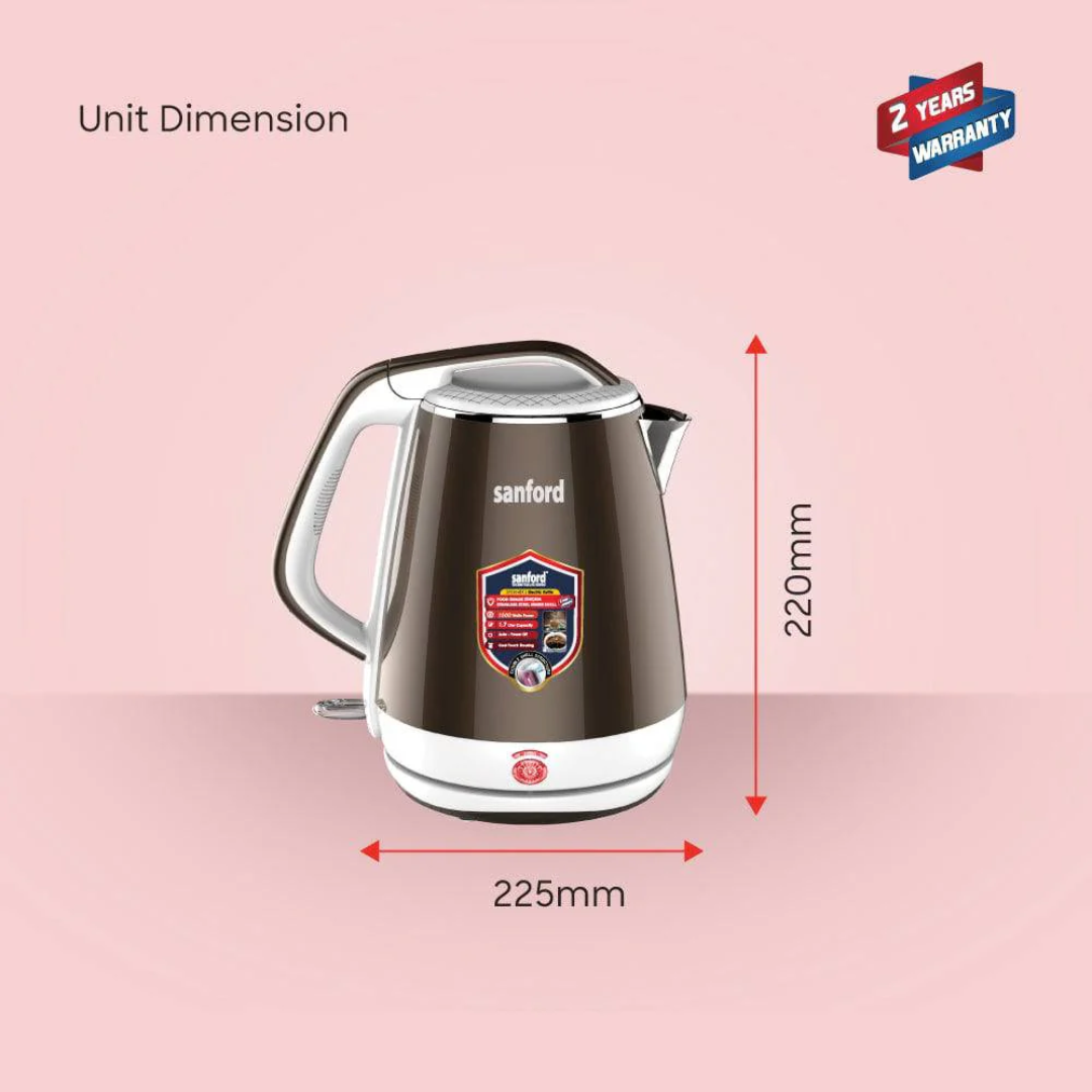 Sanford 1.7L Electric Kettle with 1500W Power and Double Shell Structure SF3364EK | Buy in Kenya | Red Rhino